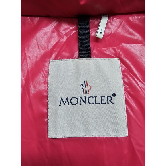 Moncler Fuchsia Caille Velvet Puffer Jacket Coat Womens 4 Pink - Picture 10 of 11